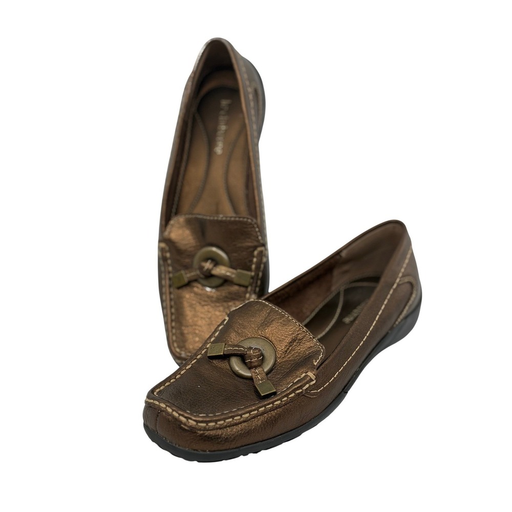 Liz Claiborne Africa Women's Bronze Tassel Loafers Moc Toe Slip On Shoes Size 6M